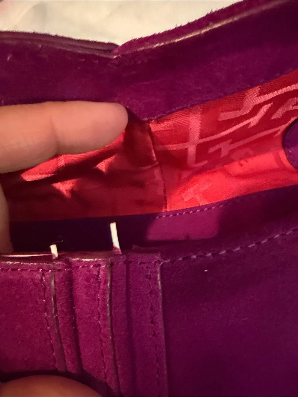 Elaine Turner Daphne Dark Magenta Suede Bow Clutch